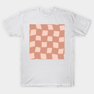 Abstract Checker Board - muted peach T-Shirt